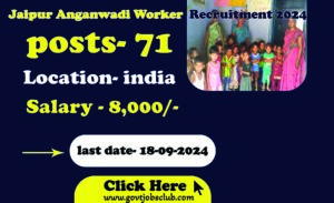 Jaipur Anganwadi Worker Recruitment 2024