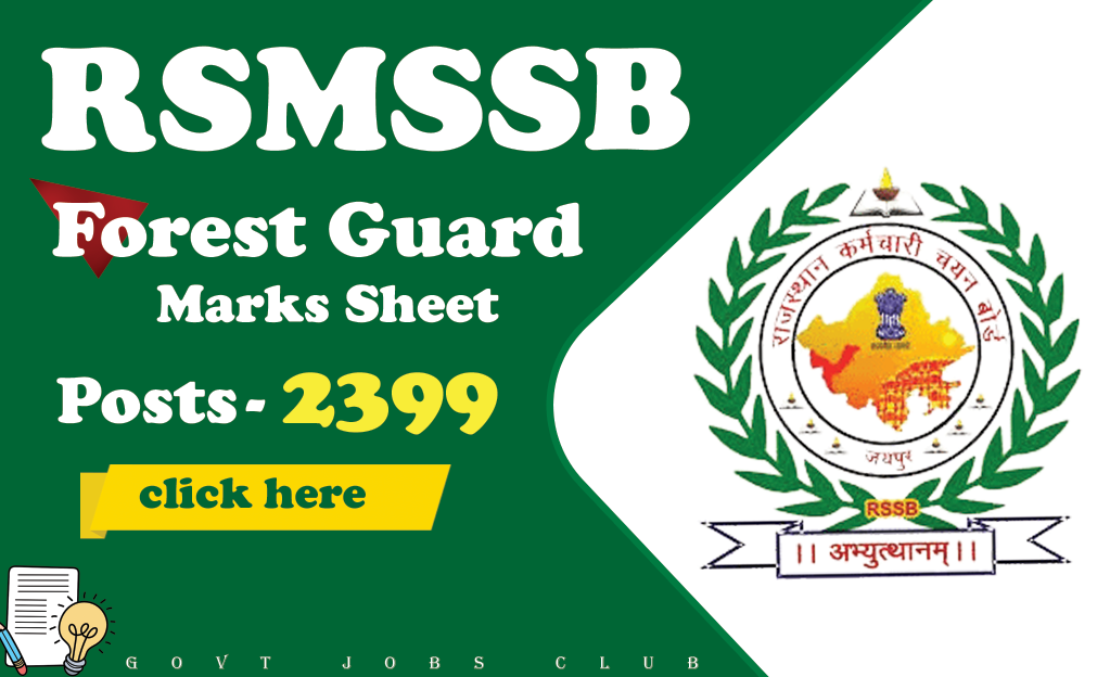 RSMSSB Forest Guard Marks Sheet for Now Accessible Online