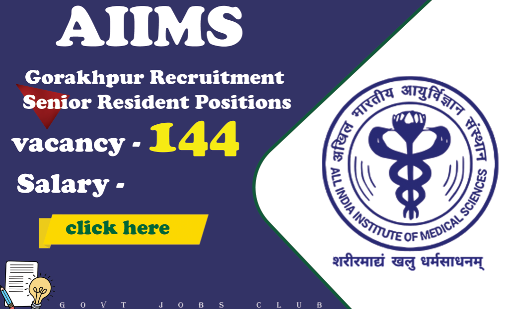 AIIMS Gorakhpur Recruitment Senior Resident Positions Open