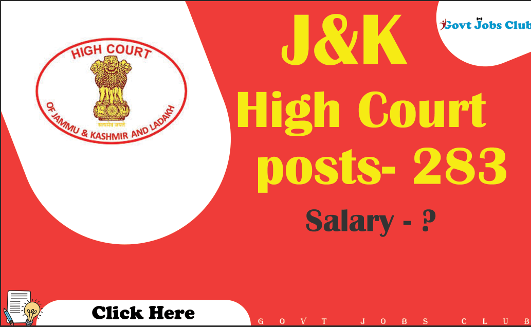 J&K High Court's 2024 Recruitment