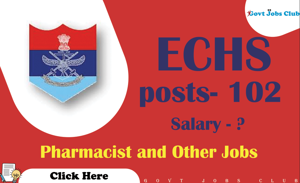 ECHS Secunderabad Recruitment Drive Pharmacist and Other Jobs