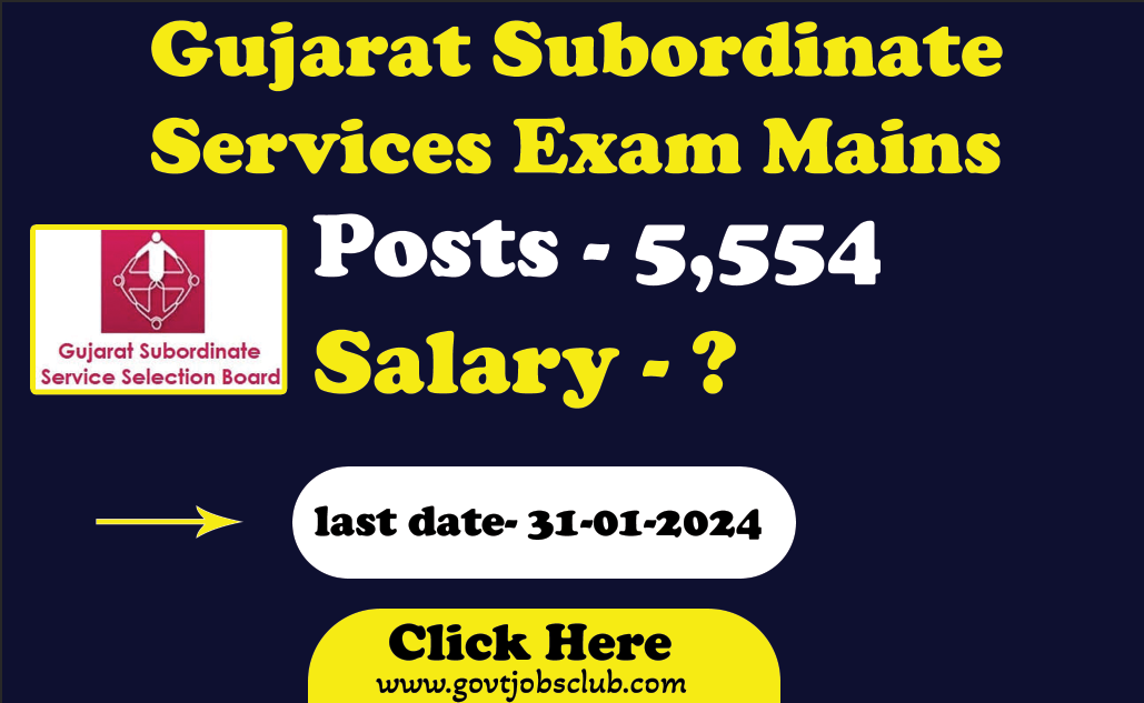 Gujarat Subordinate Services Exam Mains