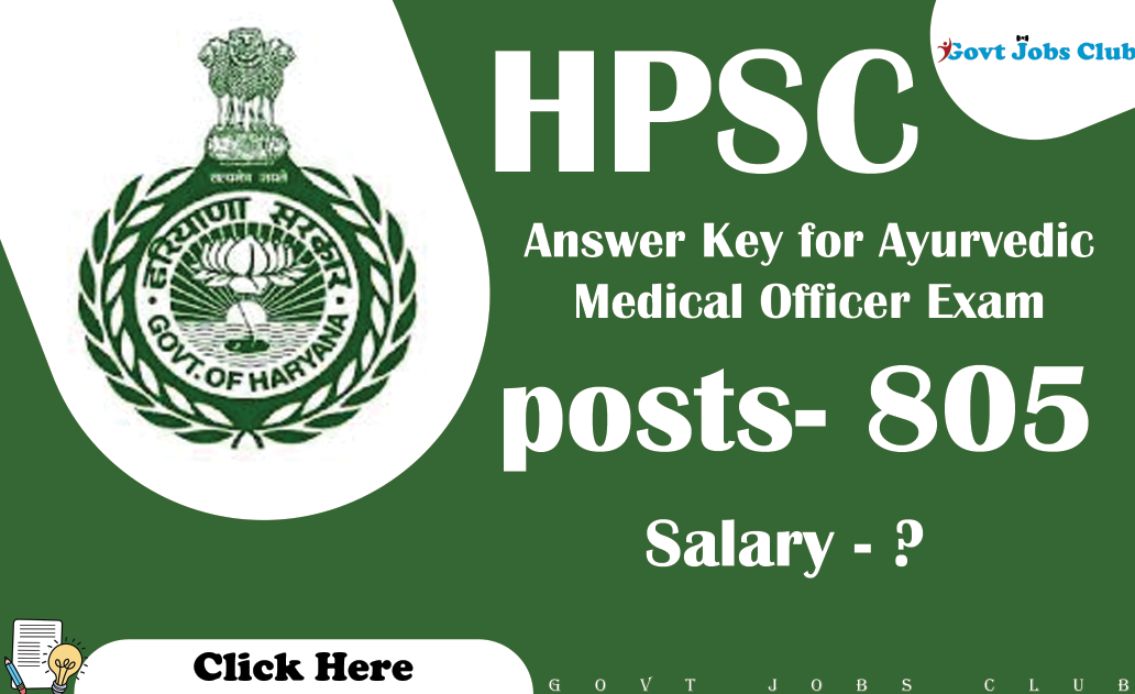 HPSC Releases 2024 Answer Key for Ayurvedic Medical Officer Exam