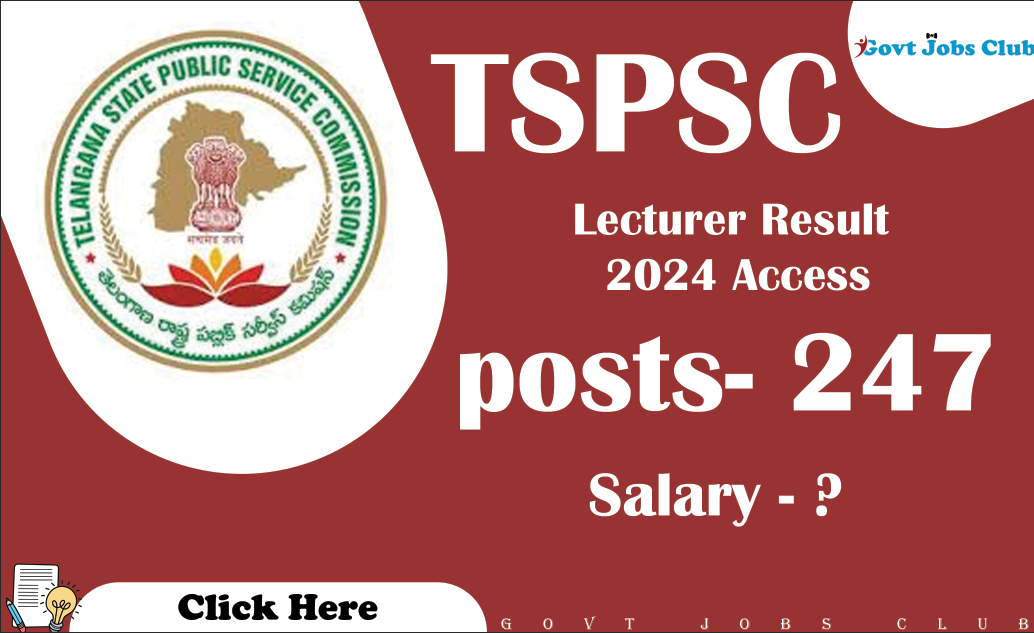 TSPSC Lecturer Result 2024 Access the Provisional Selection List Today