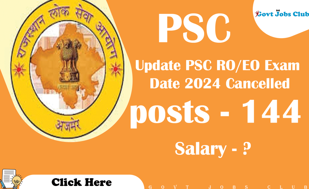 Update PSC RO/EO Exam Date 2024 Cancelled