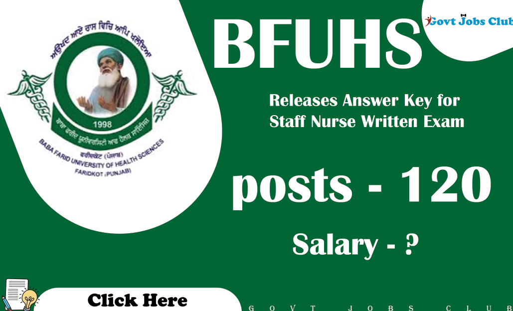 BFUHS Releases Answer Key for Staff Nurse Written Exam