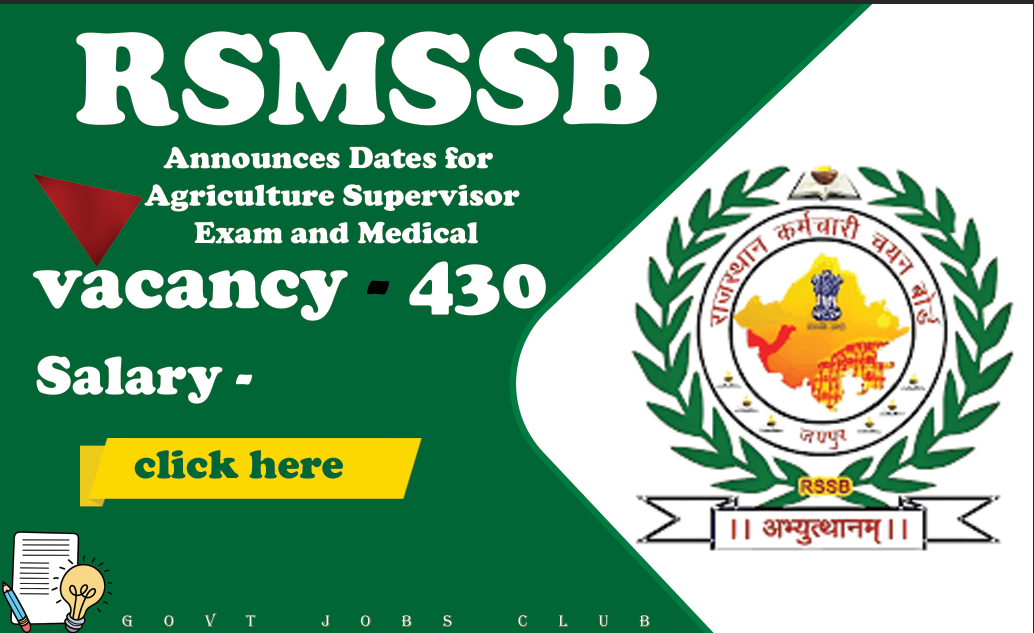 RSMSSB Announces Dates