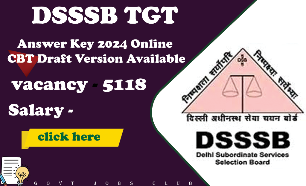 DSSSB TGT Answer Key 2024