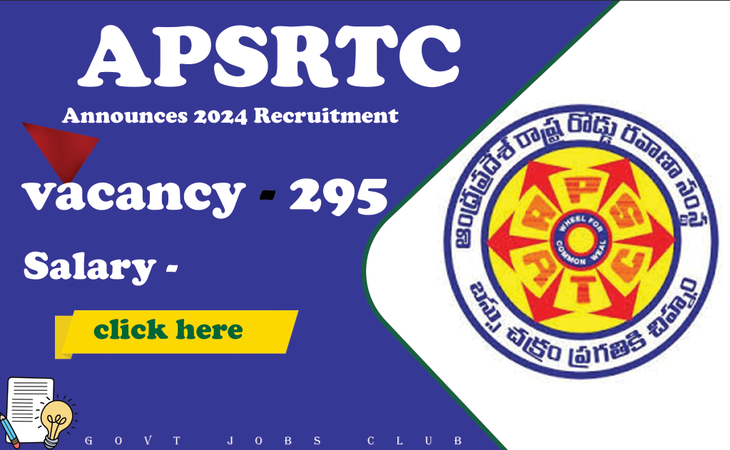 APSRTC Announces 2024 Recruitment for 295 Apprentice Positions