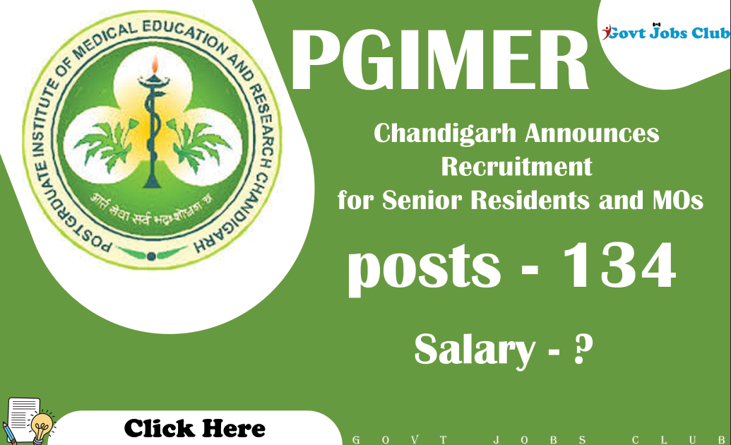 PGIMER Chandigarh Announces Recruitment