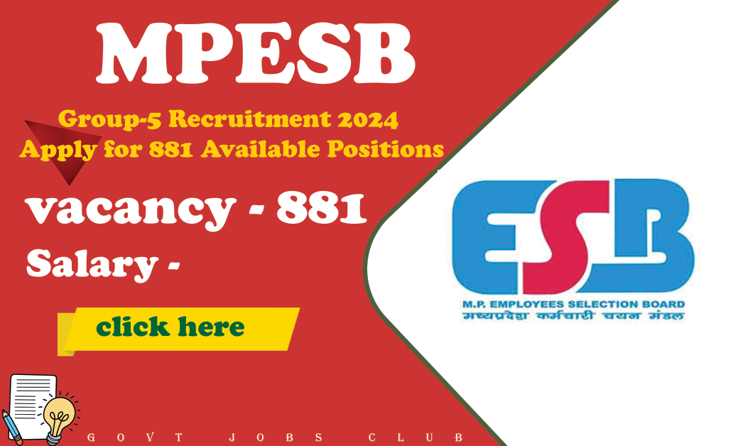 MPESB Group-5 Recruitment 2024 Apply for 881 Available Positions